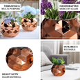 Efavormart 2 Pack 6" Rose Gold Mercury Glass Vases Honeycomb Geometric Vases For Wedding ...