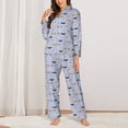 thumbnail image 2 of Honeii Dogs Are Running print Women's Pajama Sets Long Sleeve Button Down Sleepwear Nightwear Soft Pjs Lounge Sets-Small, 2 of 7
