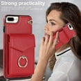 thumbnail image 3 of Elegante funda multifuncional tipo cartera para iPhone 6 Plus/6s Plus con correas, ranura para tarjetas, soporte para anillo, protección para cámara, material de PU, a prueba de golpes, un, 3 of 5