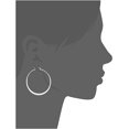 thumbnail image 2 of Essentials Gold or Rhodium Plated Stainless Steel Flattened Hoop Earrings, 2 of 3