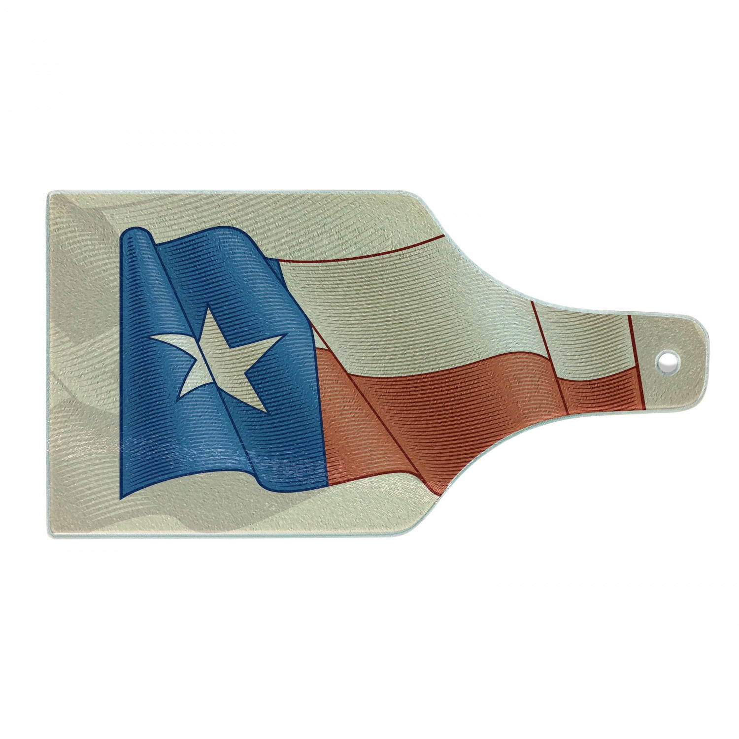 Texas State Flag Glass Cutting Board - 12"x15" Decorative Kitchen Board, Perfect TX-Themed Gift