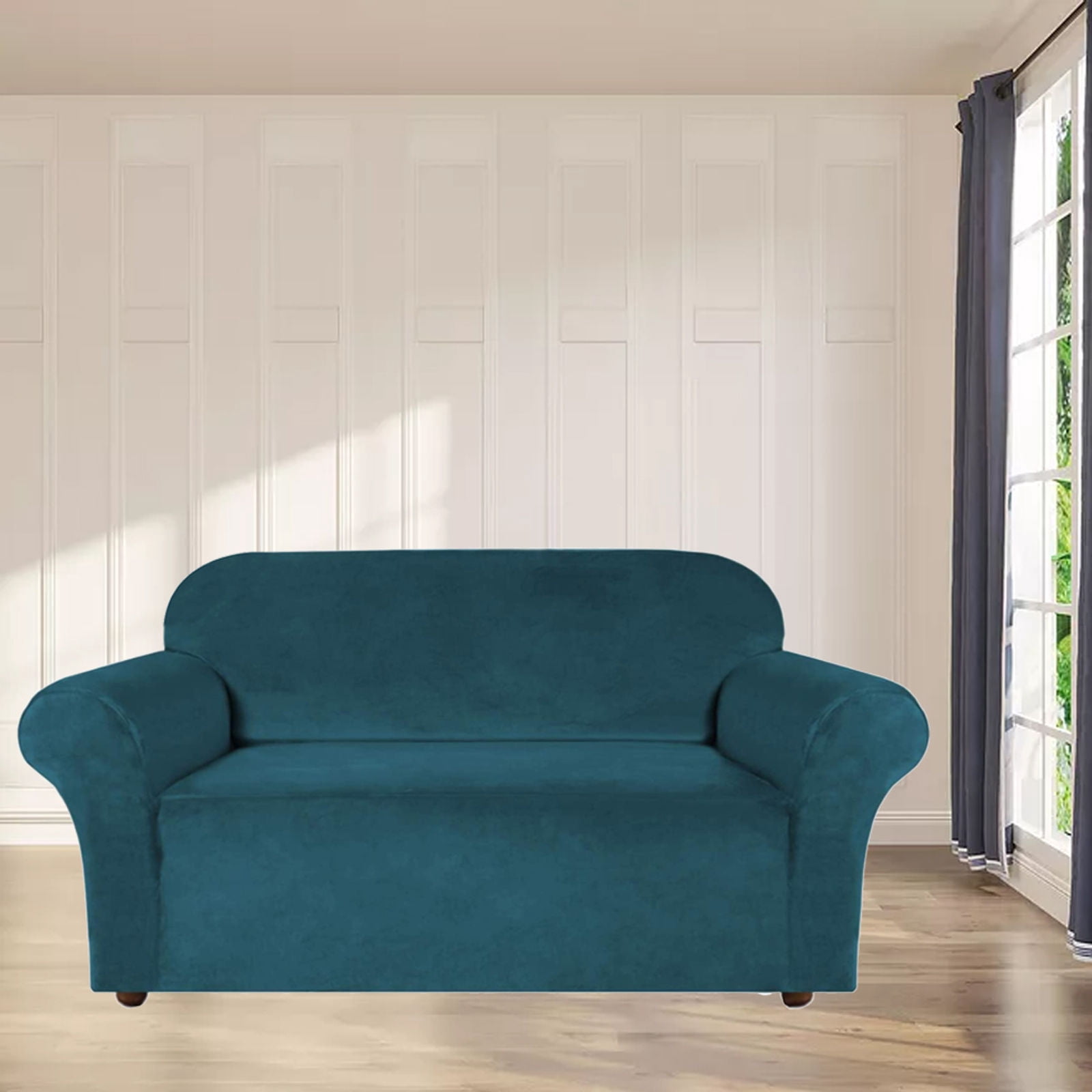Stretch Velvet Sofa Slipcover,Non Slip Sofa Cover Washable Couch Cover
