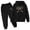 R150-Black, variant on RMGVDSD Girls Sweatsuit 2 Piece Outfits Casual Bow Printed Hoodie Sweatshirts and Sweatpants Fall Winter Fashion Jogger Sets Daily Wear 9-10 Years