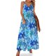 thumbnail image 1 of Vestido de flores azules con estampado floral, moda coreana, escote en V, vestidos largos bohemios para mujer, vestido maxi elegante con gráficos, talla grande 5XL, 1 of 7
