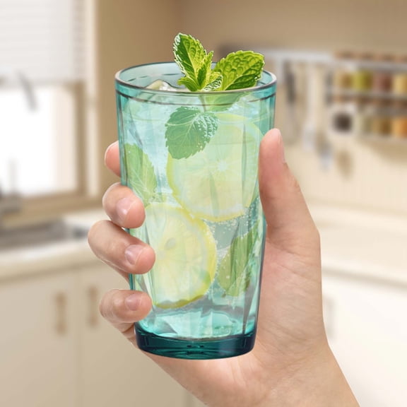 High End Pattern Water Cup Colorful Dining Bar Drinking Glass Reusable Stackable Dishwasher Safe Tumbler for Home Outdoors