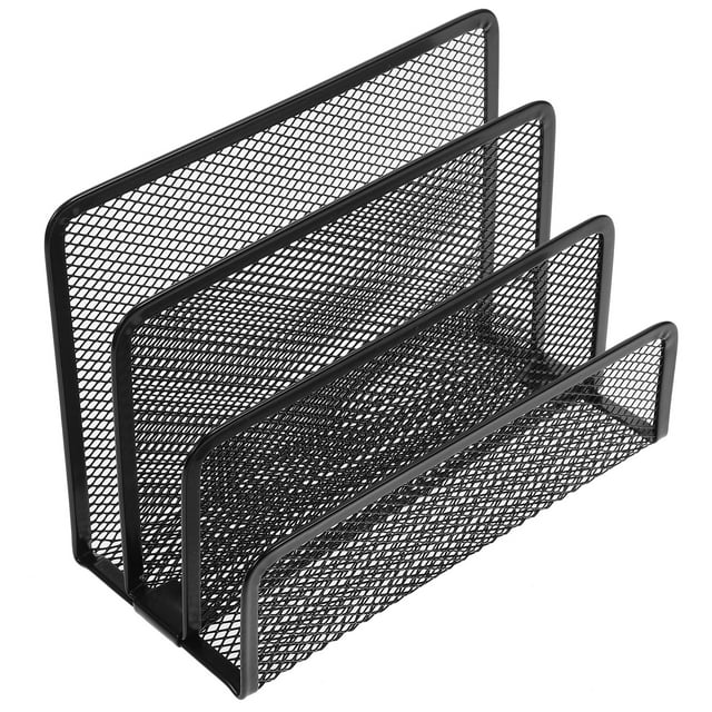 Metal Mesh Desktop Organizer File Folder Letters Magazine Holder for