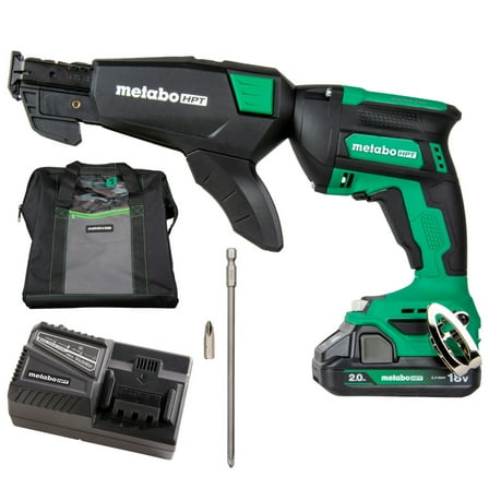 Metabo HPT 18V MultiVolt Cordless Screw Gun Kit with Collated Screw Magazine, 2.0Ah Battery, Charger