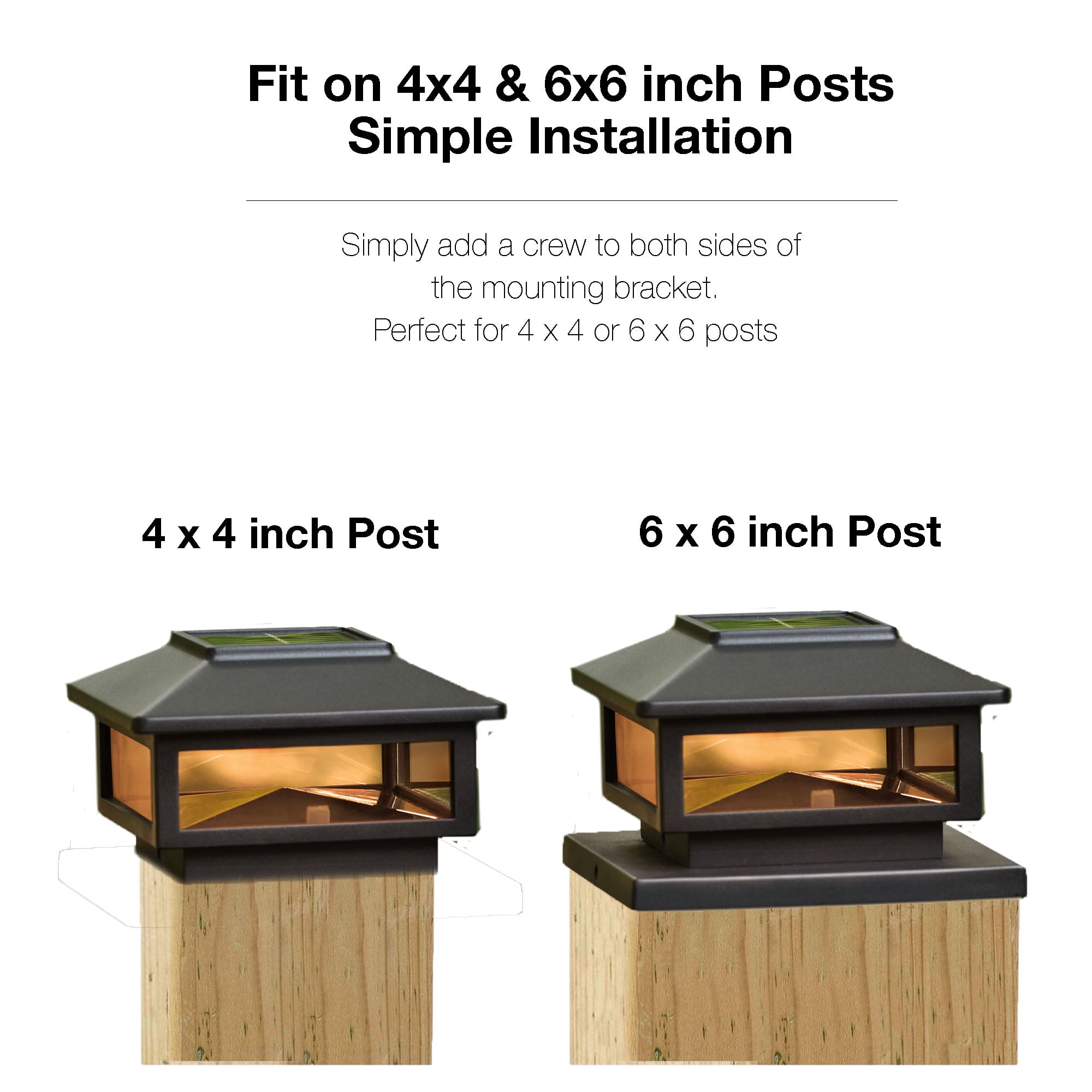 Better Homes & Gardens Nico Solar Powered Black Outdoor LED Deck Post Cap Light, 20 Lumens