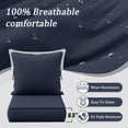 thumbnail image 4 of Snubbull Outdoor Deep Seat Cushion Set 24 X 24 X 6.5 inch Splash-Proof & Fadeness Patio Furniture Cushions，Removable Outdoor Couch Cushions with Hidden Zipper & Adjustment Staps, Navy, 4 of 8