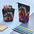 thumbnail image 5 of Lsque Colorful Abstract Wave Motion Pattern Telescopic Pencil Bag Pen Holder Stationery Case, Stand-up Retractable Transformer Bag Organizer, 5 of 6