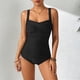 thumbnail image 1 of Traje de baño de una pieza para mujer, bikini informal y de moda de color sólido con cordones, traje de baño de moda playera para mujer, trajes de baño de una pieza para mujer, trajes de baño para muj, 1 of 7