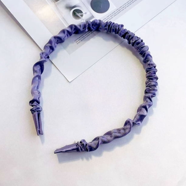 Diadema plisada sencilla para mujer, diadema de alta gama, diadema fina de satén para verano, accesorios para el cabello con sello para lavar el rostro