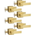 thumbnail image 1 of Levier de Porte en Or Brossé Sans Verrou, Poignée de Porte Réversible Sans Verrouillage pour Porte Droitier/gauche, Ensemble Robuste de Levier Carré pour Usage Intérieur/extérieur, 1 of 9