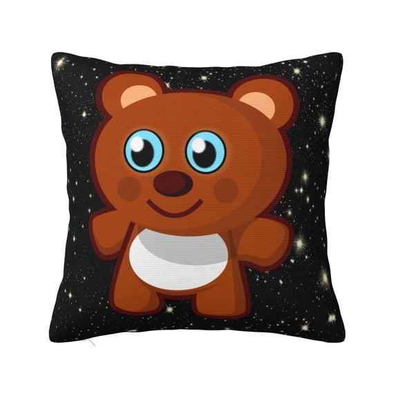ZICANCN Teddy Bear Brown Decorative Throw Pillow Covers, Bed Couch Sofa Decorative Knit Pillow Covers for Living Room Farmhouse, 12"x12"