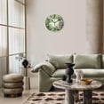 thumbnail image 4 of erolrail Rustic Wall Clock,Silent Non Ticking Wall Clocks for Living Room,Bedroom,Kitchen 12IN Purple Flower With Green Leaves Elegant, 4 of 5