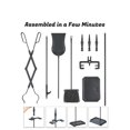 thumbnail image 2 of Lichamp Ensemble d'Outils pour Cheminée Gothique, 5 Pcs Intérieur Extérieur Robuste avec Poignée Gothique, FTS35BK, 2 of 7