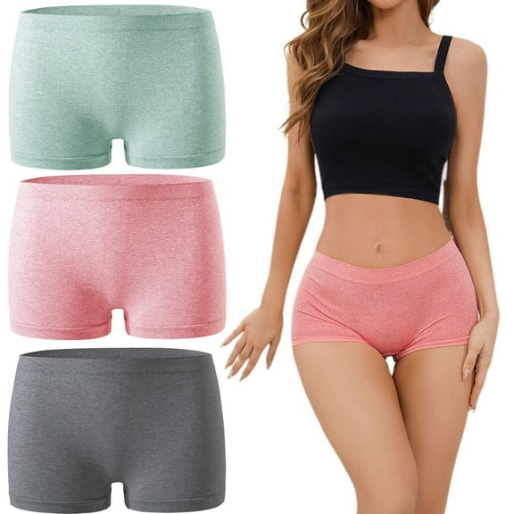 3 Packs Womens Boyshorts Underwear Seamless Boxer Briefs Full Coverage Soft Stretch Boxer Shorts For Women
