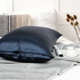 thumbnail image 3 of REGALWOVEN 25 Momme Silk Pillowcase with Envelope Closure for Bedroom, Navy King(20"x36"), 3 of 8