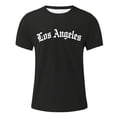 thumbnail image 4 of NinXxx Men's Crew Neck City Letter Print Breathable Modern Casual Tee Black XXXL Black XXXL, 4 of 4