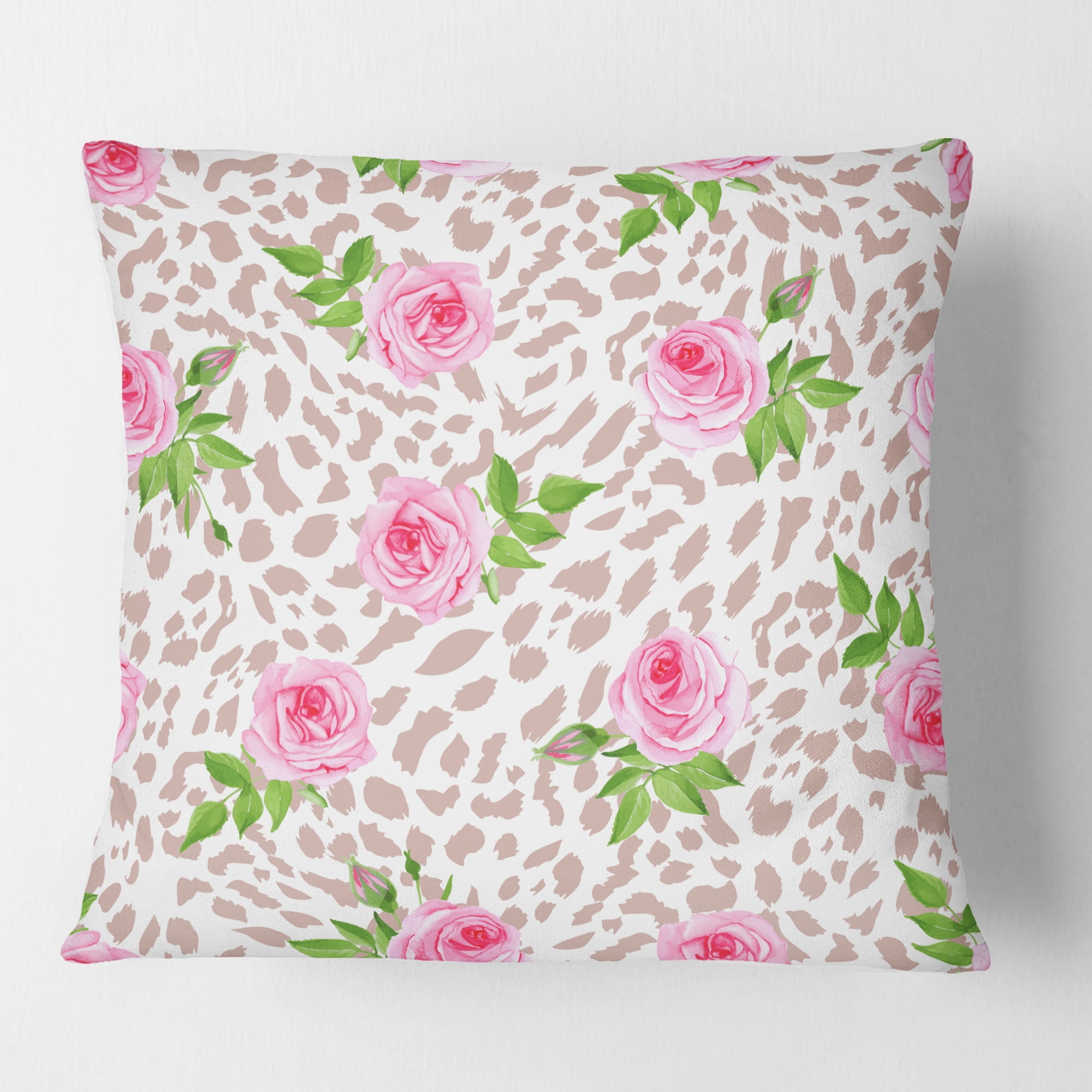 Designart Leopard Fur Safari IV' Mid-Century Modern Throw Pillow - 16x16