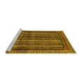 thumbnail image 2 of Ahgly Company Machine Washable Indoor Round Abstract Yellow Modern Area Rugs, 4' Round, 2 of 4