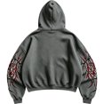 thumbnail image 7 of Men's Y2k Goth Graphic Zip Up Hoodies Long Sleeve Grunge Punk Graphic Print Streetwear Oversized Hooded Sweatshirt With Pocket W002-Grey L, 7 of 7
