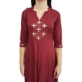 thumbnail image 5 of Atasi Women's Maroon A-Line Straight Salwar Suit With Dupatta Casual Dress - 4, 5 of 6