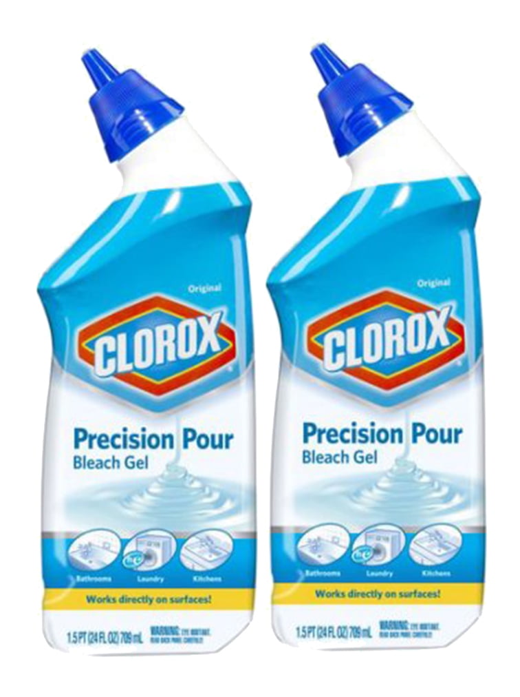 Clorox Precision Pour Bleach Gel, Original Scent, 24 oz, 2 Pack