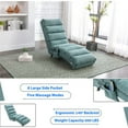 thumbnail image 5 of paproos Massage Chaise Lounge, Indoor Ergonomic Electric Massage Long Lounger with Remote Control, Modern Linen Upholstered Recliner Chair Sleeper Chair for Living Room Bedroom Office, Teal, 5 of 13
