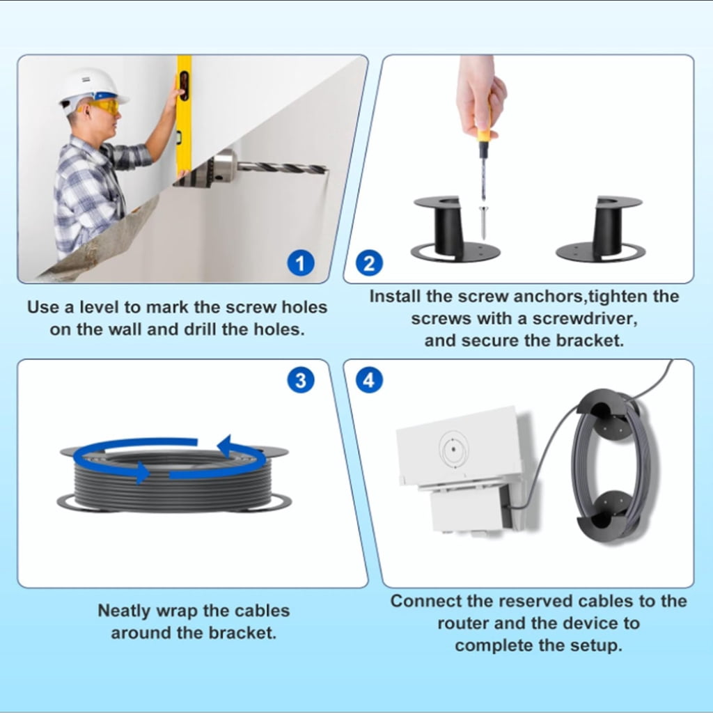 Jesscasday Weatherproof Iron Cable Management System Adjustable For Multiple Surfaces