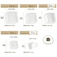 thumbnail image 2 of MALACASA, Series Elvira, 30-Piece Porcelain Dinnerware Set, Ivory White Dinner Set, Service for 6, 2 of 7