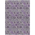 thumbnail image 3 of HomeRoots 626516 9 x 12 ft. Purple & Gray Floral Washable Transitional Indoor & Outdoor Rectangle Area Rug, 3 of 9