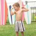 thumbnail image 4 of FORMRS Boys Swim Trunks Quick Dry Mesh Liner Boardshorts Sizes XS-XL, Brown Abstract Stripes, 4 of 7