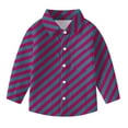 thumbnail image 5 of Toddler Baby Button Up Shirt for Boys Back to School Uniform Long Sleeve Strip Shirts Dressy Casual Spring Girls Tops, Purple, 7 Years, 5 of 7
