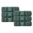 thumbnail image 2 of Superior Sadie Zero Twist Cotton Solid Hand Towel, Set of 6, Forest Green, 2 of 9