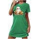 thumbnail image 1 of Camisón corto de talla grande para mujer, camisón de manga corta con estampado de pecho a la moda, camisón para mujer, 1 of 3