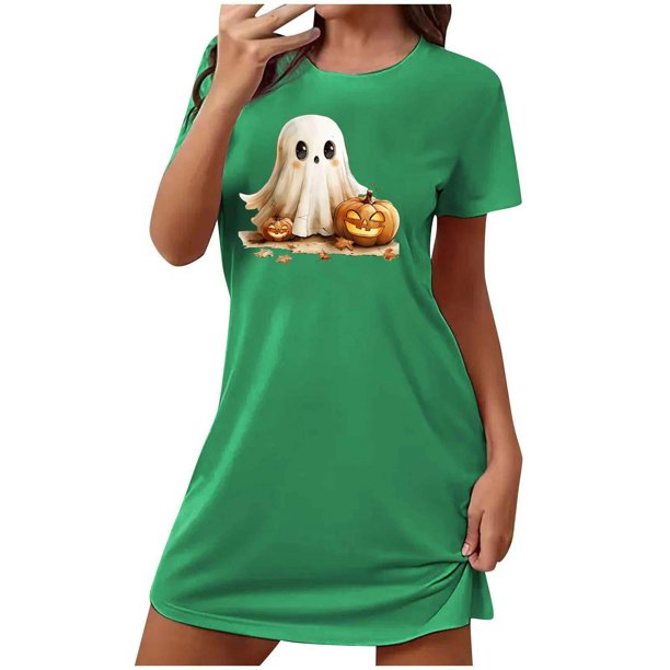 Camisón corto de talla grande para mujer, camisón de manga corta con estampado de pecho a la moda, camisón para mujer