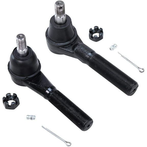Detroit Axle - Front 2pc Tie Rods for 03-05 Ford E-150 Club Wagon, 1992-2002 E-150 Econoline Club Wagon, 2 Outer Tie Rod Ends 1993 1994 1995 1996 1997 1998 1999 2000 2001 2004 Replacement