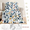 thumbnail image 5 of Colorful Botanical Blanket Soft Cozy Warm Twin Blanket for Bed, Plush Fuzzy Flannel Fleece Blankets for Sofa, Country Summer Leaves Watercolor Throw Blankets for Couch, Gifts for Men, 60"x80", 5 of 9