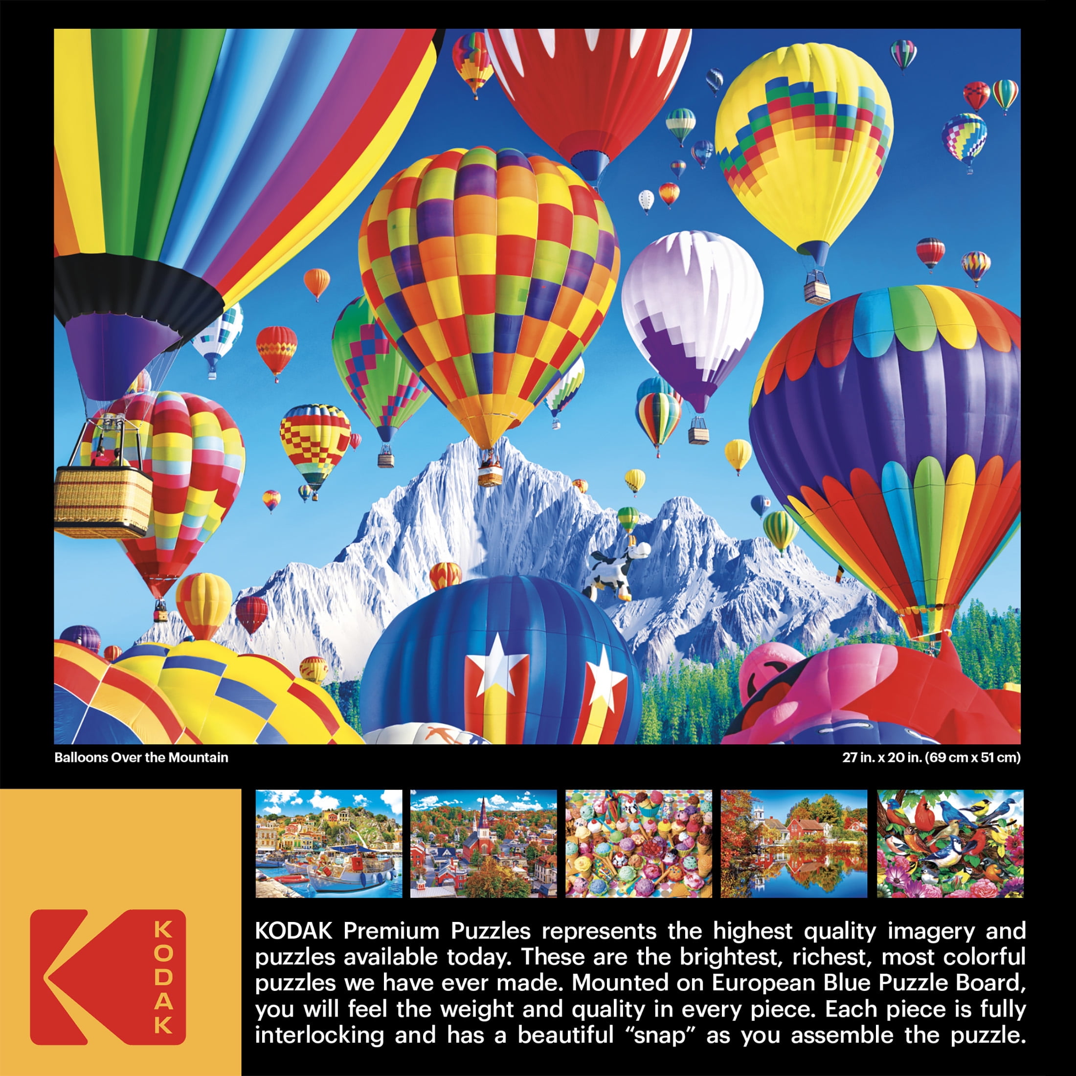 1,000-Piece Puzzle Multicolor 30 Montaigne Hot Air Balloon