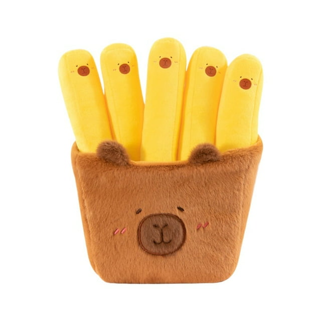 Muñeca de peluche con dibujos animados con patatas fritas de 40 cm, relleno suave