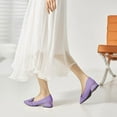 thumbnail image 4 of YDN Women Fashion Pointed Closed Toe Block Low Heel Pumps Slip On Flats Shoes Office Daily Shopping Size 4 Purple, 4 of 4