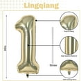 thumbnail image 2 of 40 Inch Beige Number 1 Balloon for 1st Birthday Decoration, Large Self Inflating Cream Foil Number Balloons 0-9 for Boys Girls, White Sand 1 Helium Balloons for Women Men Party Anniversary Supplies, 2 of 10