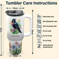 thumbnail image 6 of Red-winged Blackbird Lover Tumbler 40oz – Personalized Stainless Travel Mug with Handle, Lid & Straw – Cute Custom Animal Gift for Women Girls Birthday or Christmas, 6 of 6
