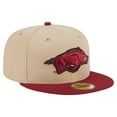 thumbnail image 3 of Men's New Era  Khaki Arkansas Razorbacks Two-Tone 59FIFTY Fitted Hat, 3 of 5