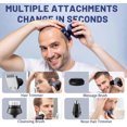 thumbnail image 3 of Nogroa Head Shaver Set, 7D Electric Hair Razor for Bald Men, 8-in-1 IPX6 Waterproof Cordless Rechargeable Wet/Dry Clipper Nose Trimmer Grooming Kit with Type C Charge, LED Display, 3 of 10