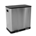 thumbnail image 1 of Bote de basura Ninon INOX-60L de 60 litros con doble compartimento de 30 L + 30 L, 1 of 8