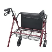 Drive Medical Heavy Duty Bariatric Rollator Rolling Walker with Large Padded Seat, Red