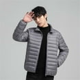 thumbnail image 4 of JIKNTTR Mens Lightweight Packable Puffer Jacket Lightweight Puffer Down Jacket Stand Collar Thin Coats Trendy Warm Quilted Jackets Travel Soft Outwear Winter Coat, 4 of 5