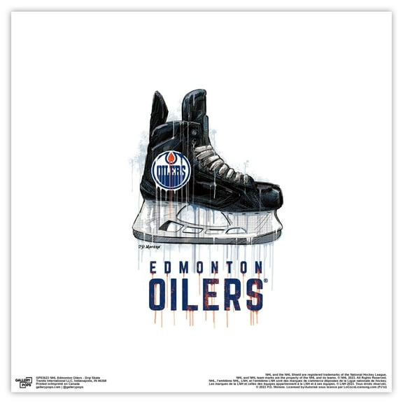Gallery Pops NHL Edmonton Oilers - Drip Skate Wall Art, Unframed Version, 12" x 12"
